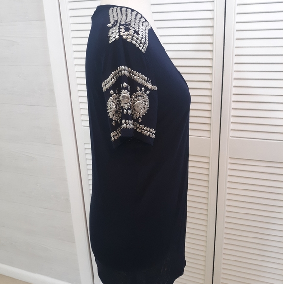 Tory burch metal embellished top sz small *5 - Picture 4 of 6